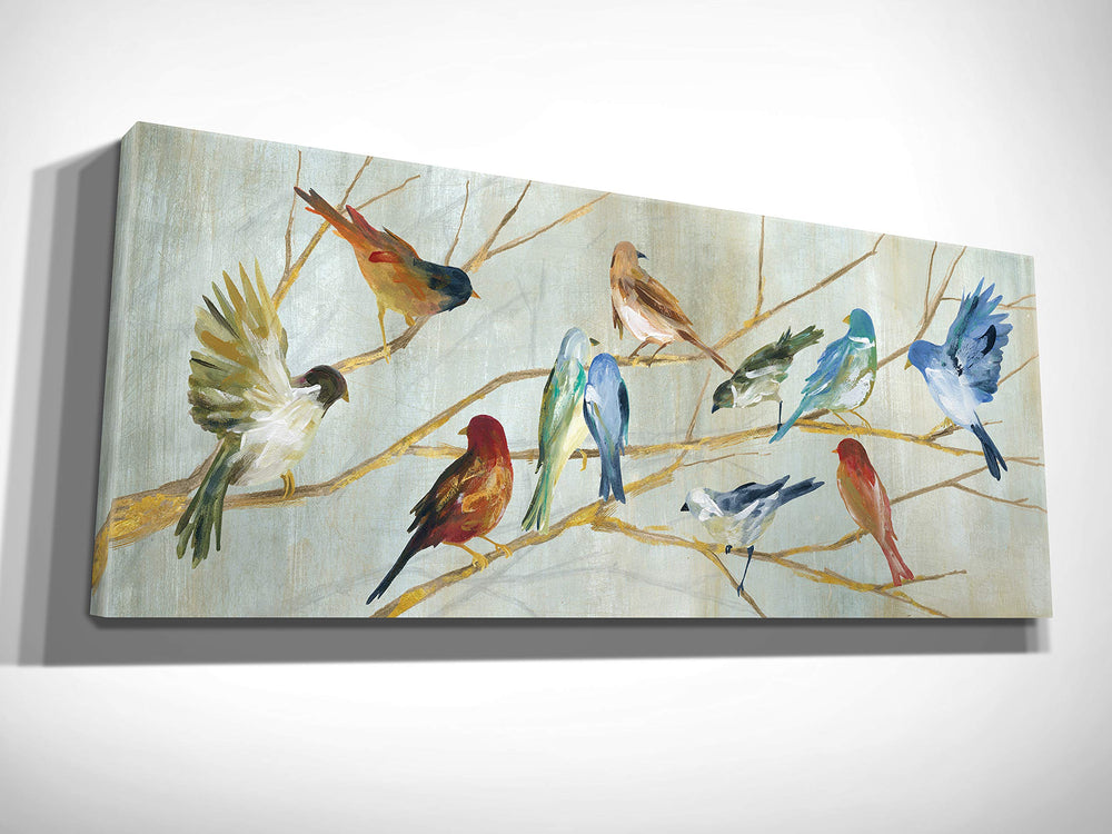 Wexford Home Morning Chorus' 3 Sizes Available Premium Gallery Wrapped Canvas 8x20 - Diamond Home USA