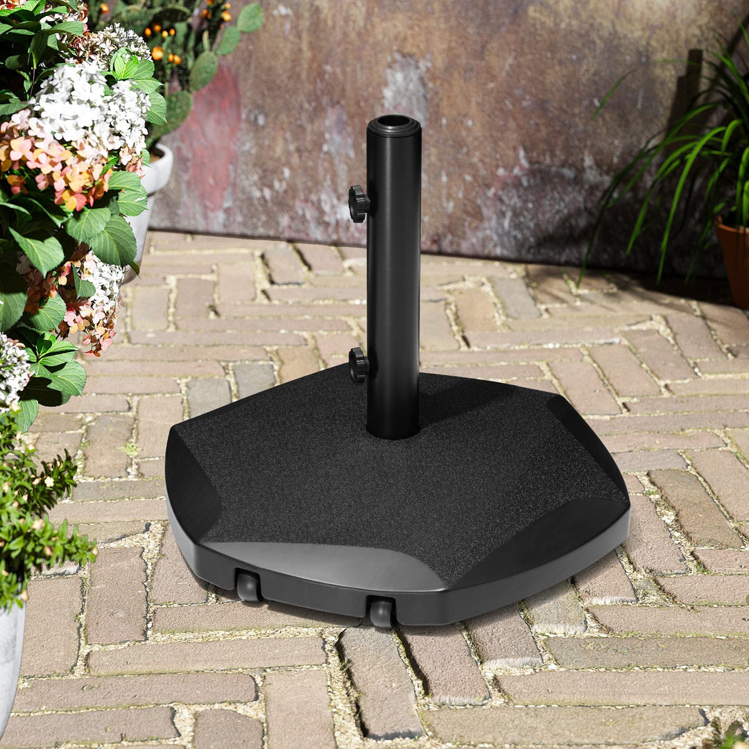Outdoor Patio Umbrella Base Holder 56-Pound Hexagon Black