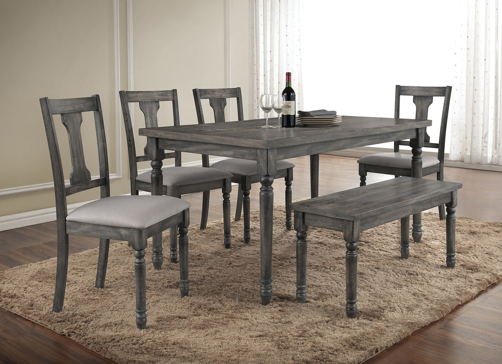Best Master Furniture Backless Distressed Finish Dining Bench Gray - Diamond Home USA