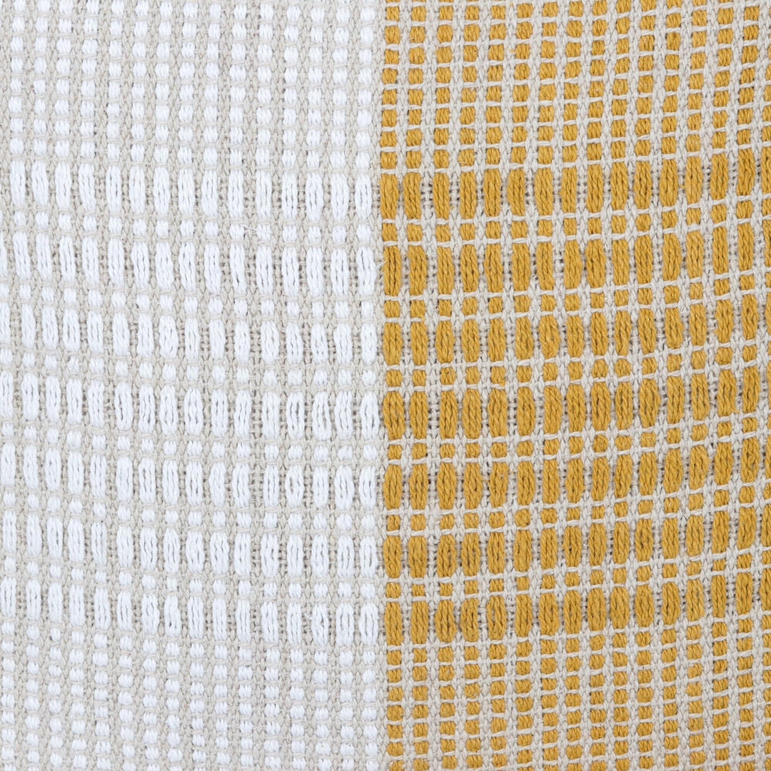 Handmade Delhi Honey Cotton Cushion Covers (Pair) White Motif Modern - Diamond Home USA