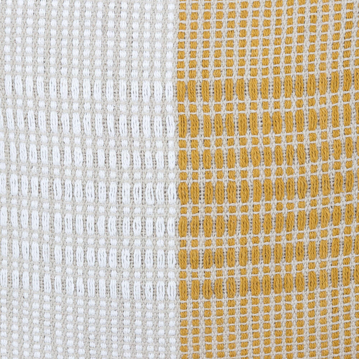 Handmade Delhi Honey Cotton Cushion Covers (Pair) White Motif Modern - Diamond Home USA