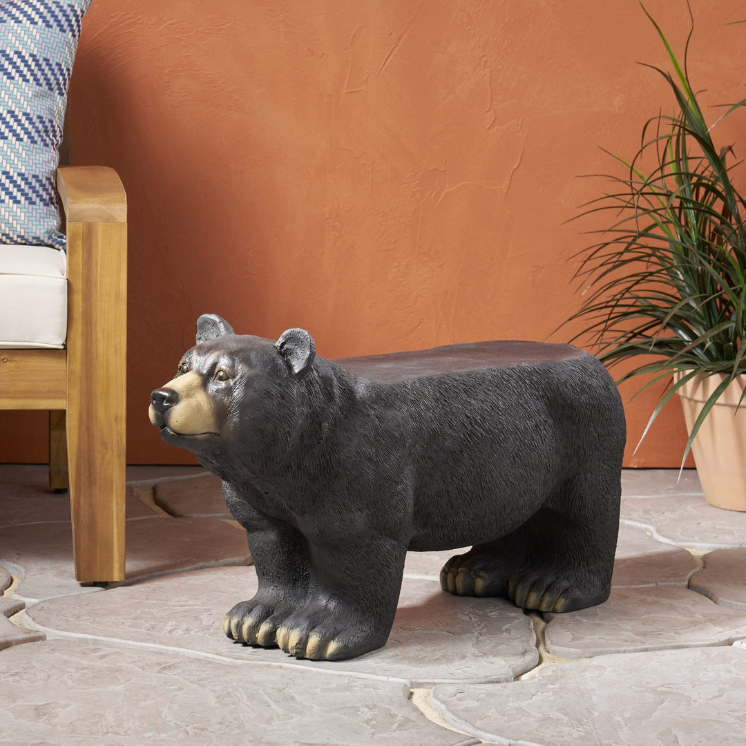 Christopher Knight Home Collinston Outdoor Bench Matte Black + Black - Diamond Home USA