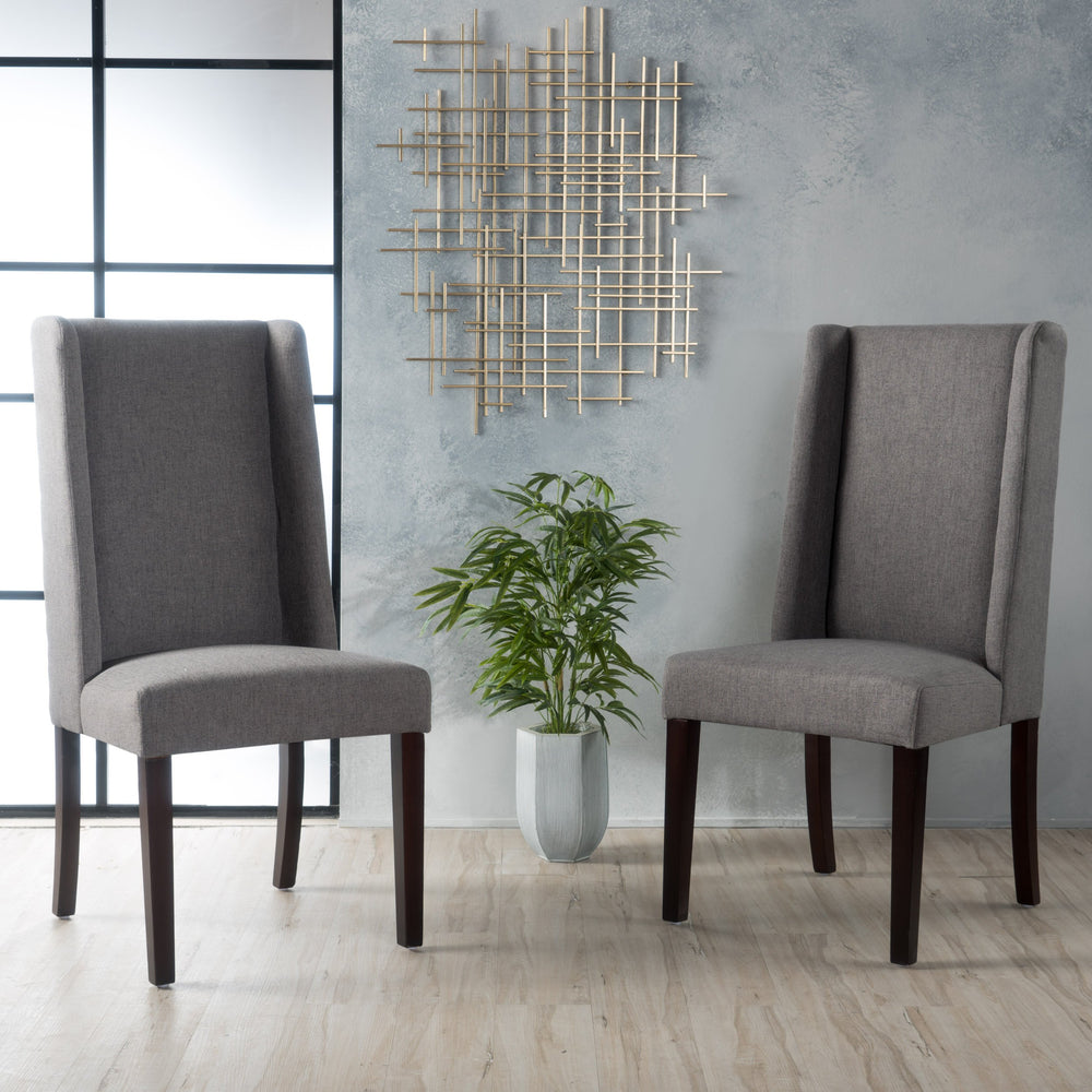 Christopher Knight Home Rory Fabric Dining Chairs 2-Pcs Set Dark Grey - Diamond Home USA