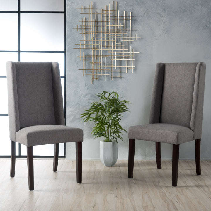 Christopher Knight Home Rory Fabric Dining Chairs 2-Pcs Set Dark Grey - Diamond Home USA