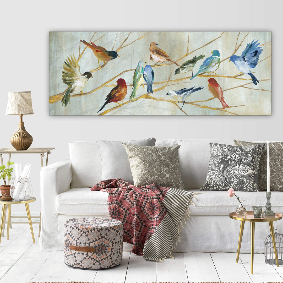 Wexford Home Morning Chorus' 3 Sizes Available Premium Gallery Wrapped Canvas 8x20 - Diamond Home USA