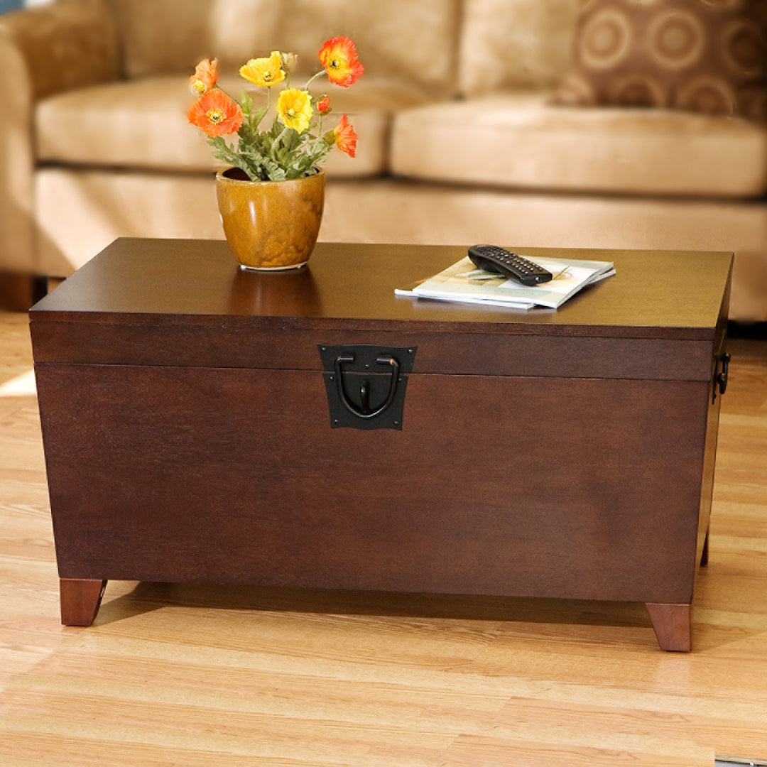SEI Furniture Pyramid Storage Trunk Coffee Table Espresso - Diamond Home USA