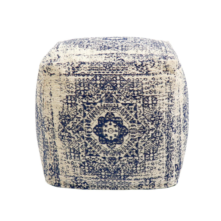 Grandcanyon Navy/Ivory Cotton Pouf Blue Ivory Abstract Transitional Pattern