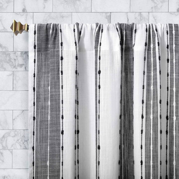 Archaeo Slub Texture Stripe Cotton Curtain Pair