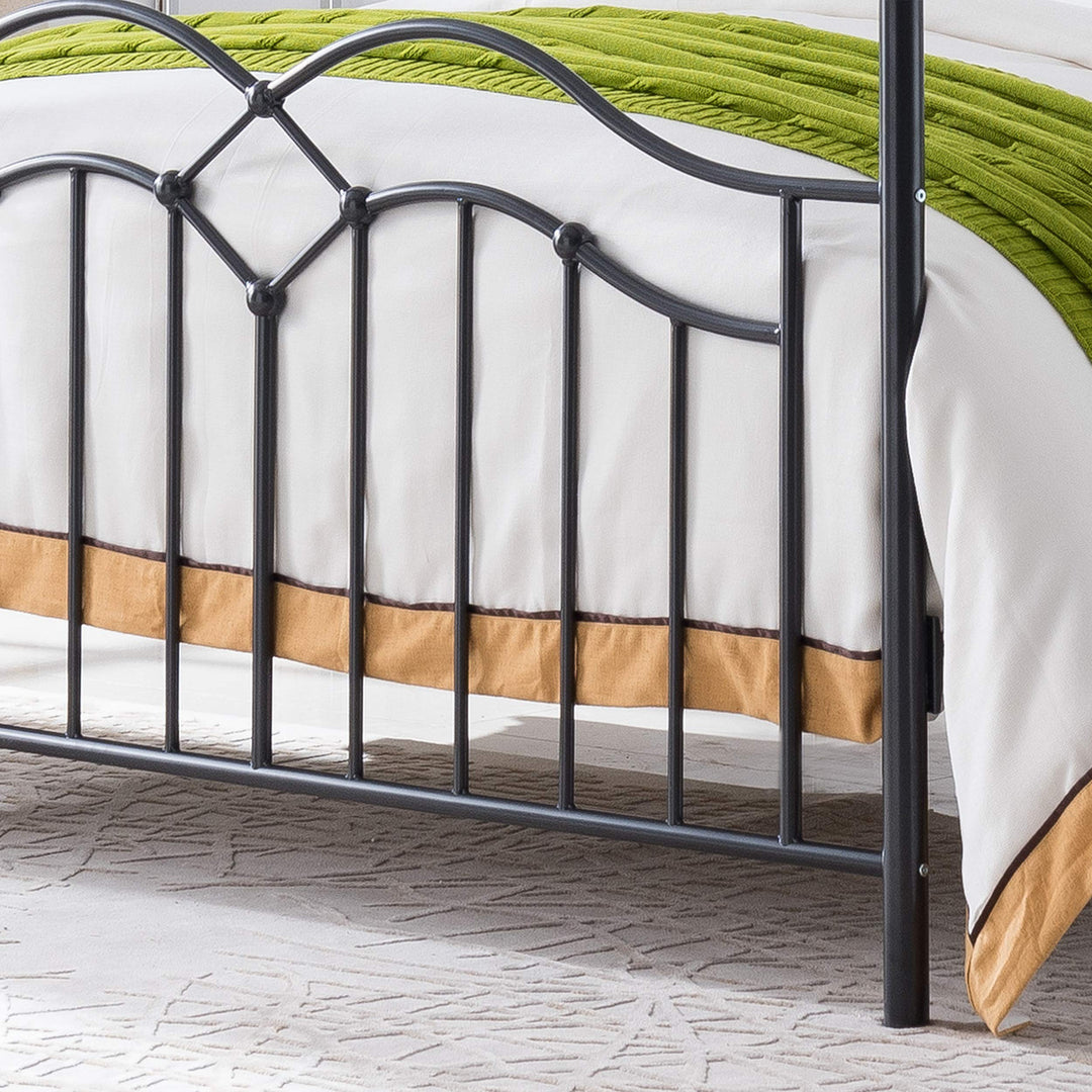 Christopher Knight Home Simona Traditional Iron Canopy Queen Bed Frame Charcoal Gray - Diamond Home USA