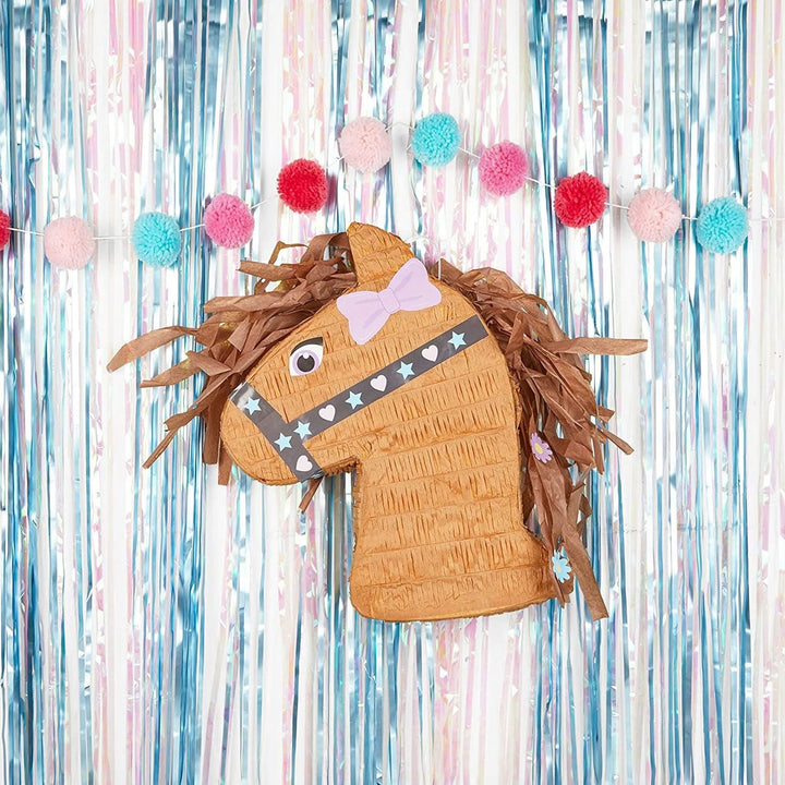 Horse Pony Pinata for Girls Birthday Party (12 X 16 3 in) Brown Wood - Diamond Home USA