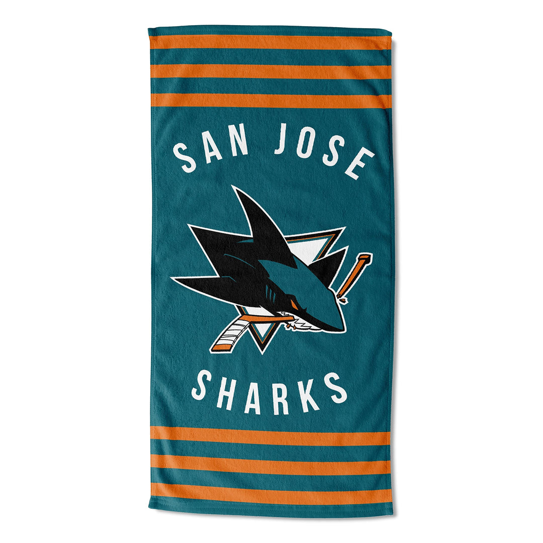 Sharks Stripes Beach Towel 30x60 Blue Striped Rectangle Cotton Single Piece
