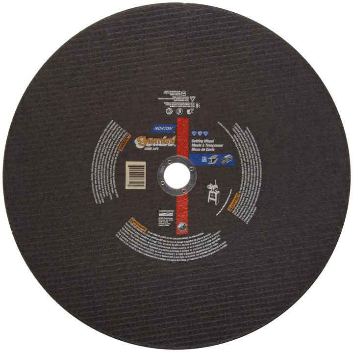 Norton Gemini Long Life Large Diameter Reinforced Abrasive Cut-off Wheel Type 01