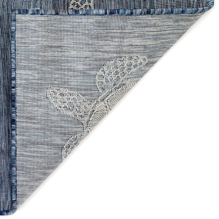 Liora Manne CARMEL Indoor/Outdoor Power Loomed Synthetic Blend Low Profile 7'10" RD - Navy - Diamond Home USA