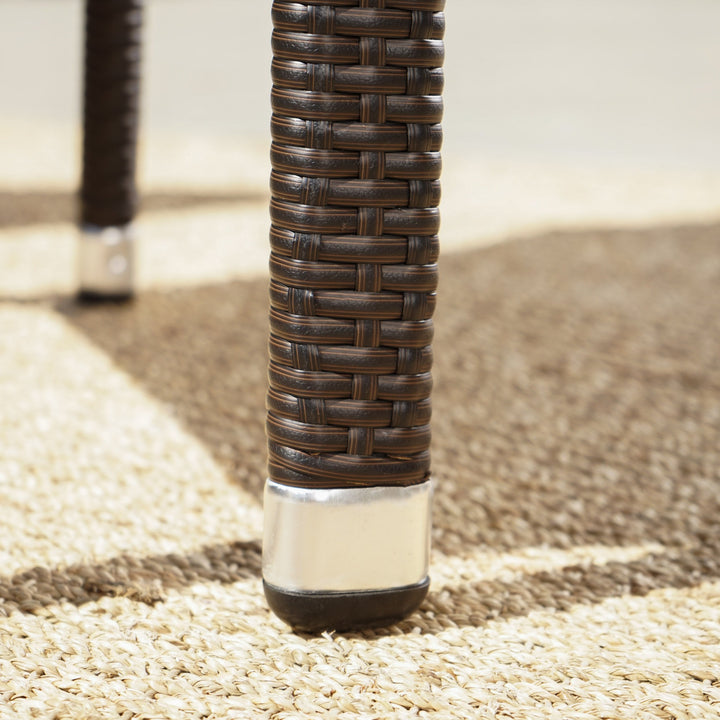 Christopher Knight Home Dover Outdoor Wicker Armless Stacking Chairs with Brown - Diamond Home USA