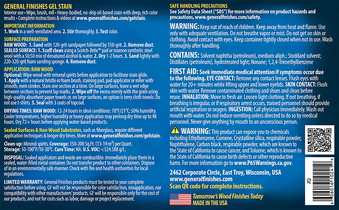 General Finishes Oil Base Gel Stain 1/2 Pint Java - Diamond Home USA