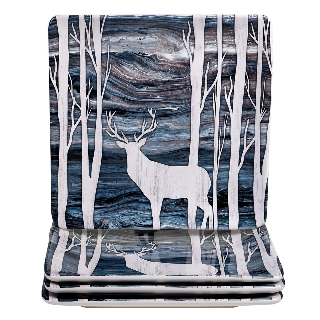 Lodge 16-piece Dinnerware Set (Service For 4) Blue Grey Multi Color Animal - Diamond Home USA