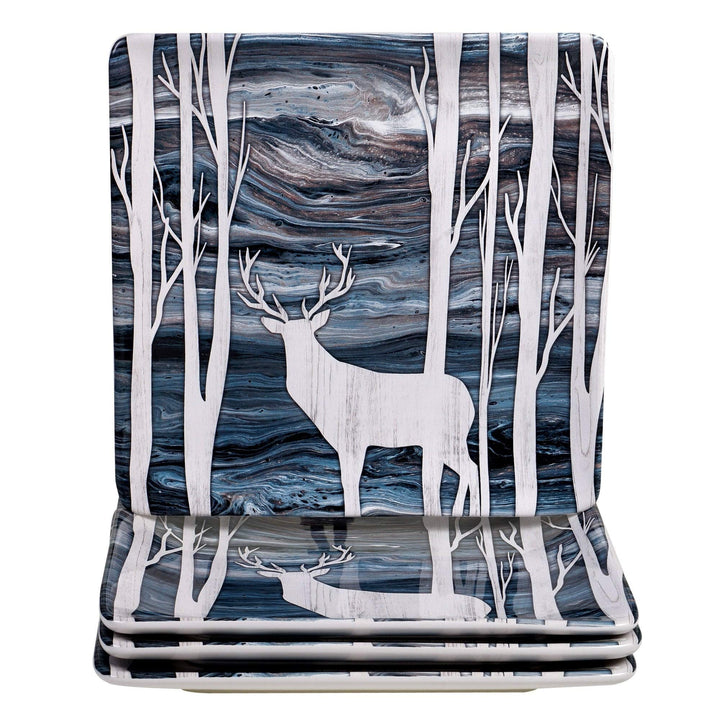 Lodge 16-piece Dinnerware Set (Service For 4) Blue Grey Multi Color Animal - Diamond Home USA