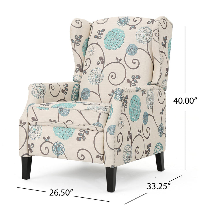 Christopher Knight Home GDFStudio Westeros Traditional Wingback Fabric - Diamond Home USA