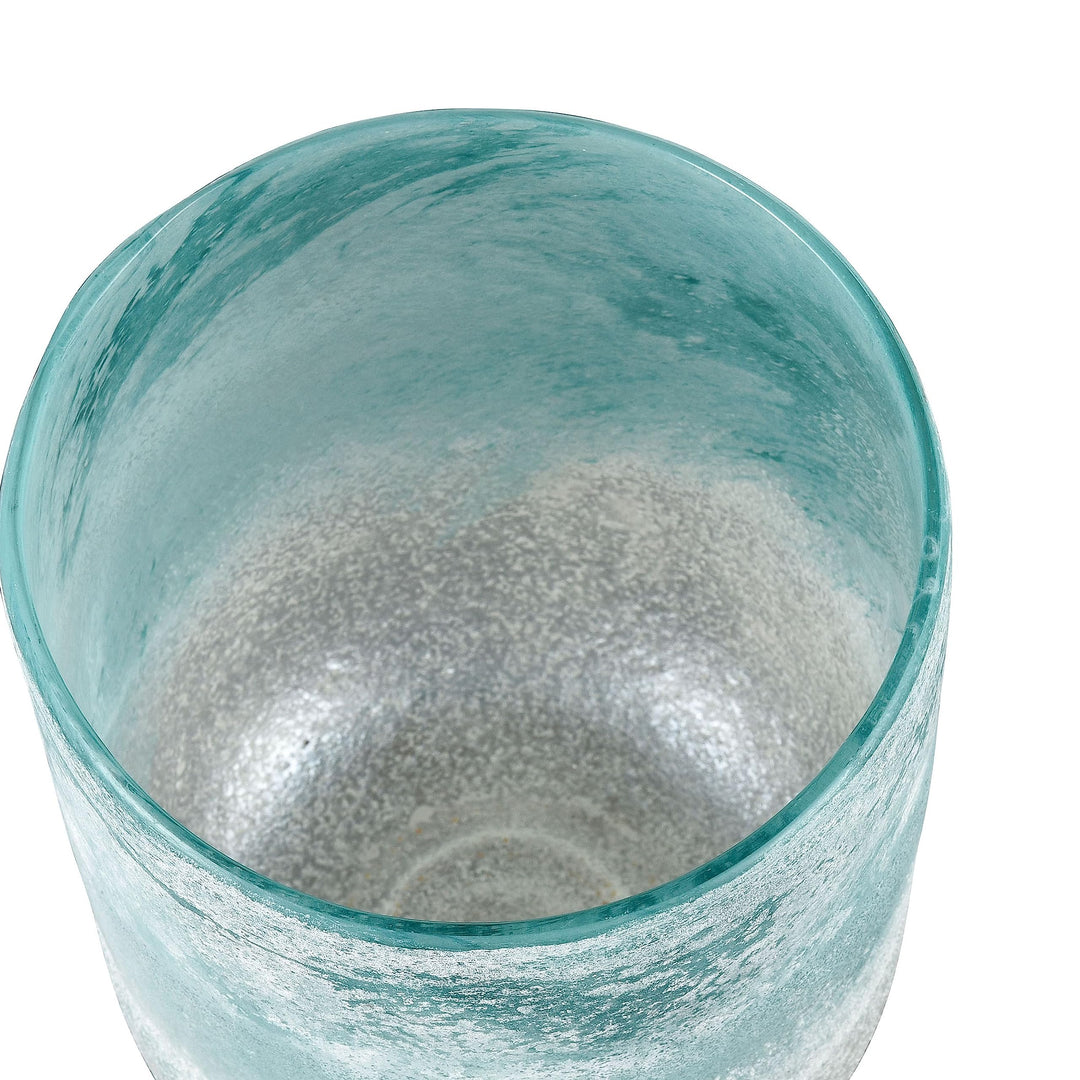 Vase Small Blue Transitional Glass - Diamond Home USA