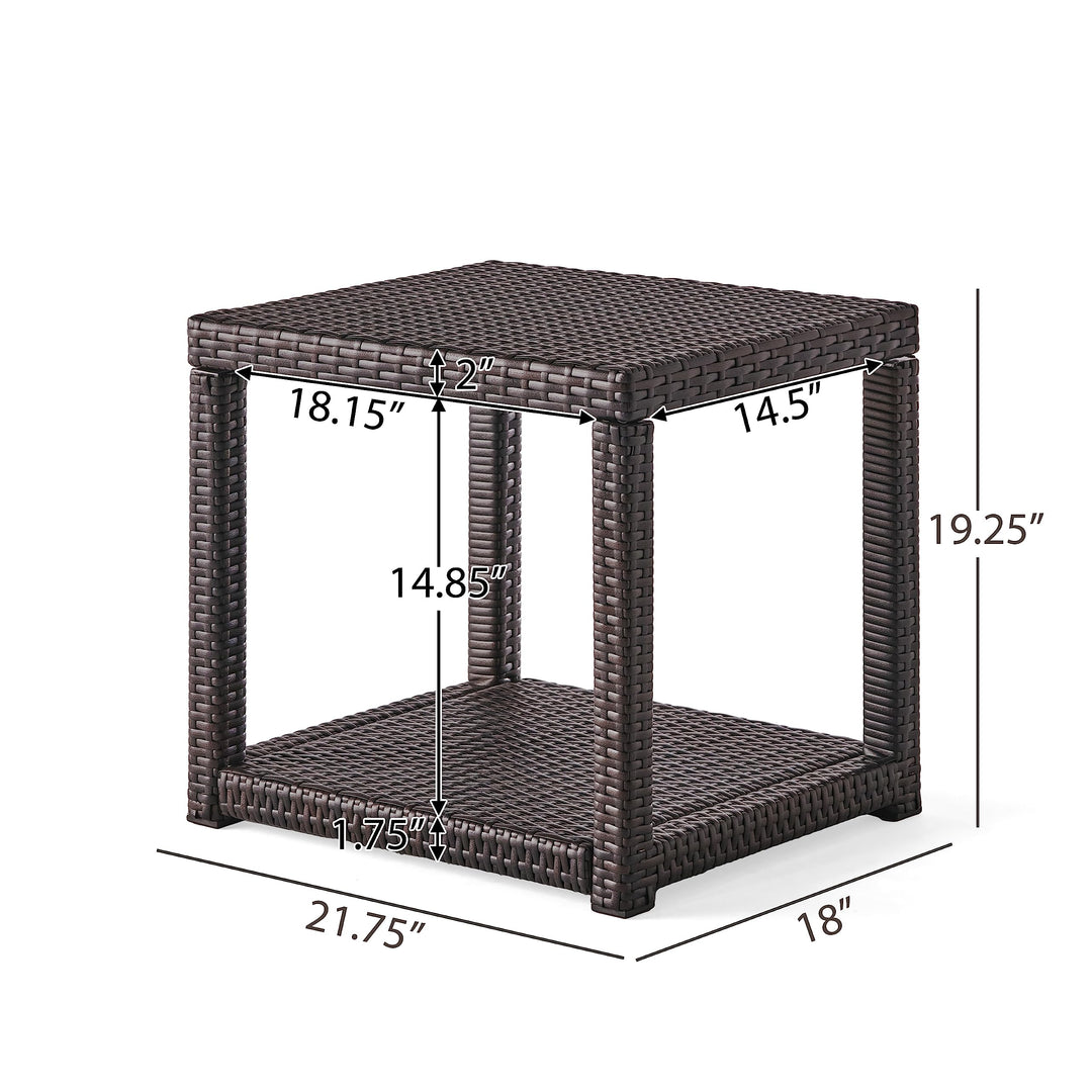 Christopher Knight Home Boracay Outdoor Wicker Accent Table Multibrown Multi-Brown - Diamond Home USA