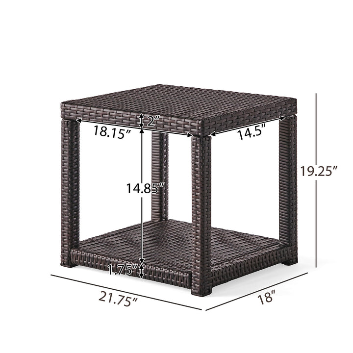 Christopher Knight Home Boracay Outdoor Wicker Accent Table Multibrown Multi-Brown - Diamond Home USA