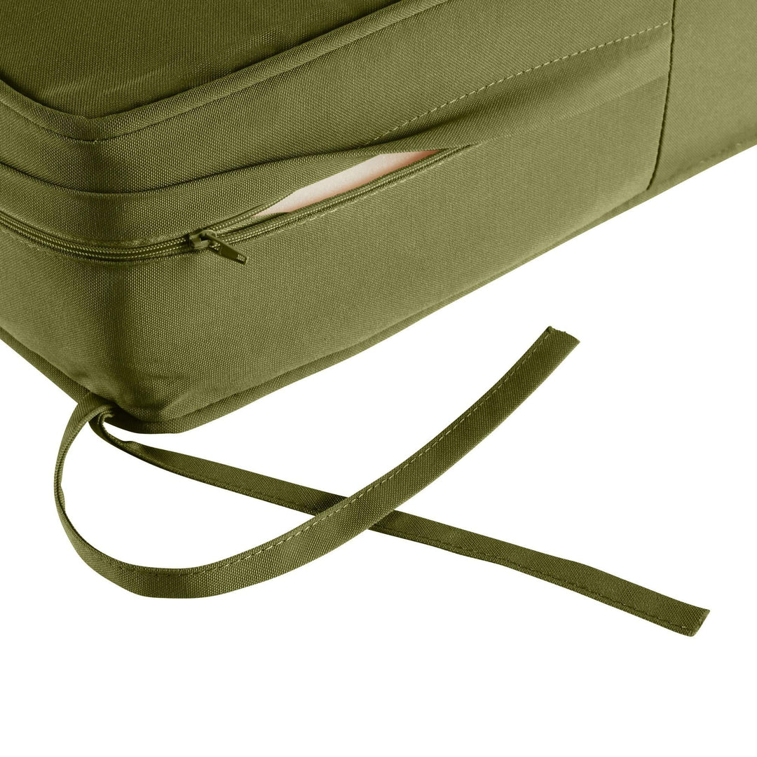 Hunter Green Outdoor 25-inch X 47-inch Deep Seat Cushion Set Solid Casual - Diamond Home USA