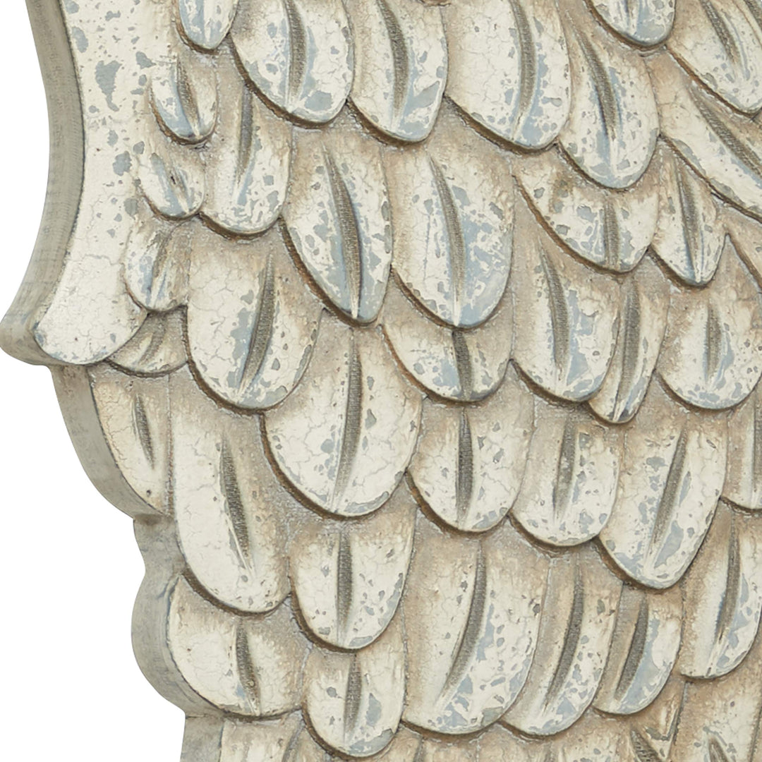 Large Distressed White Angel Wings Wood Wall Art Set Of 2 13" X 40.50" Each - Diamond Home USA