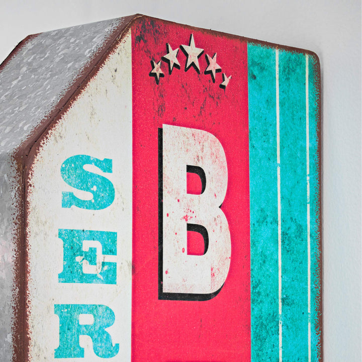 Beer on Draft Reproduction Vintage Advertising Sign - Battery Powered LED Lights - Diamond Home USA
