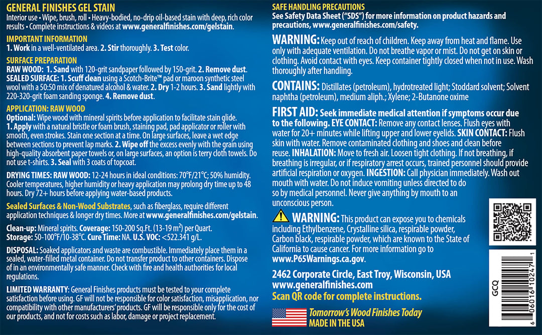 General Finishes Oil Base Gel Stain 1/2 Pint Georgian Cherry - Diamond Home USA