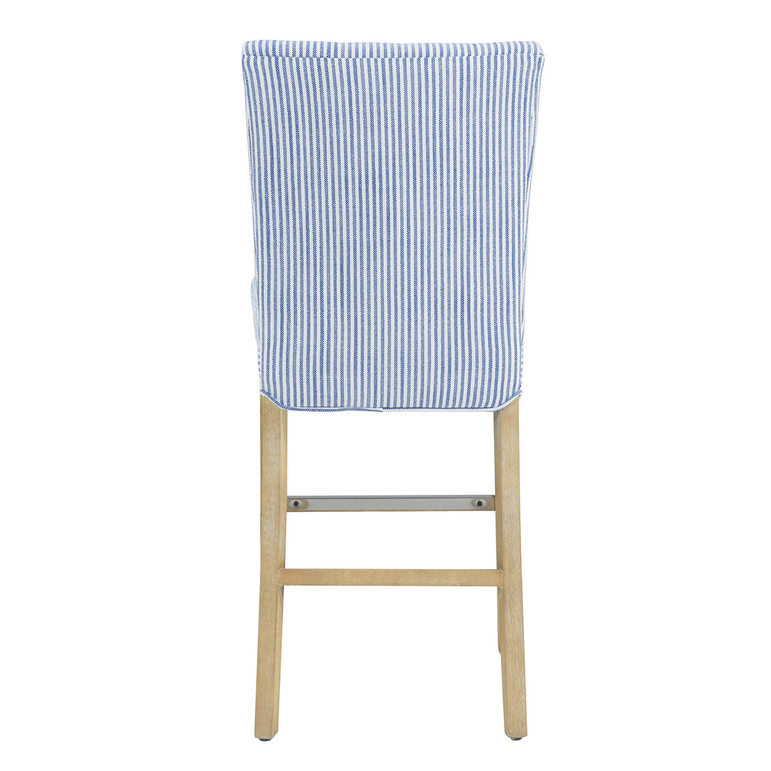 New Pacific Direct Milton Fabric Counter Bar & Counter Stools Blue Stripes - Diamond Home USA