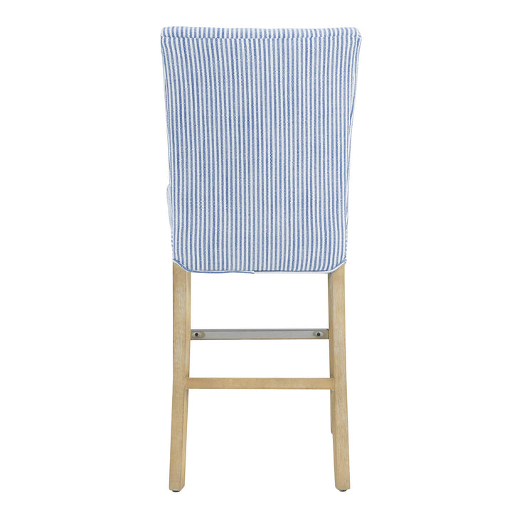 New Pacific Direct Milton Fabric Counter Bar & Counter Stools Blue Stripes - Diamond Home USA