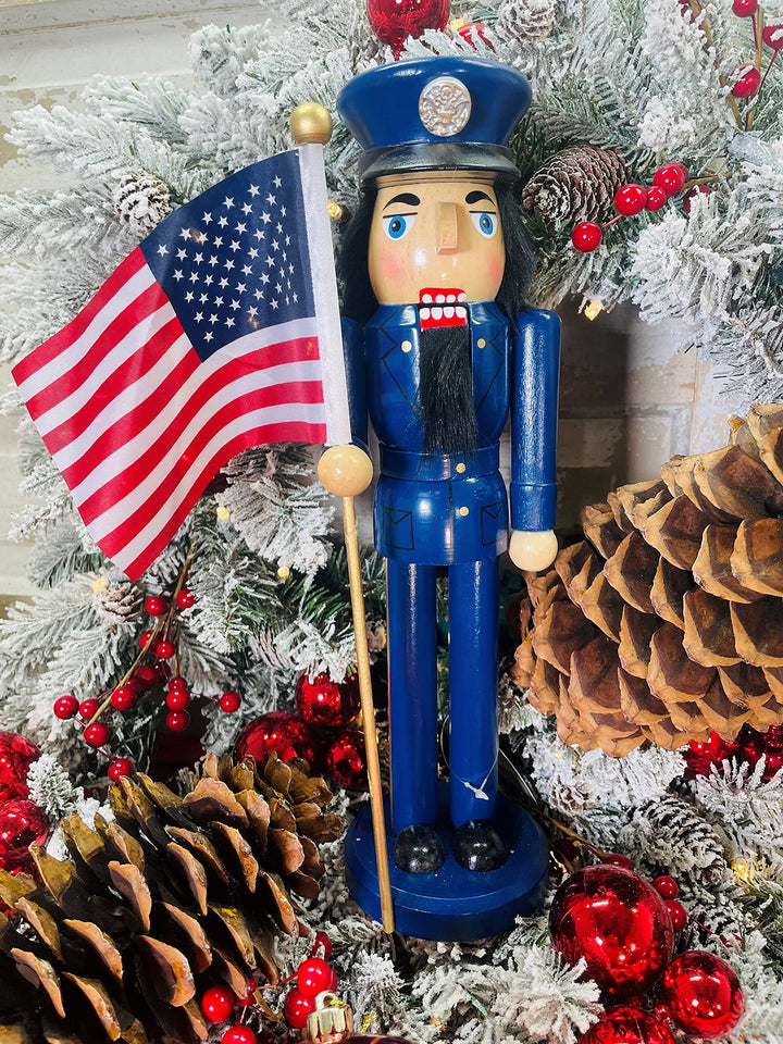 Santa's Workshop 14" Air Force Nutcracker Blue 70426 - Diamond Home USA