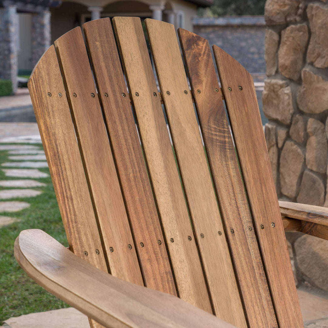 Christopher Knight Home Malibu Outdoor Acacia Wood Adirondack Rocking Chairs Brown - Diamond Home USA