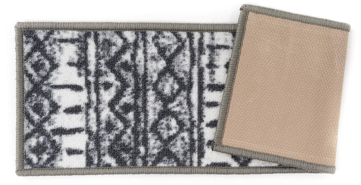 Rugshop Boho Trellis Non-Slip Stair Treads (Set of 4) 8.6" x 26" Gray - Diamond Home USA