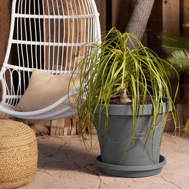 Bloem Terra Pot Planter: 20" - Charcoal Gray - Durable Resin Pot for Indoor - Diamond Home USA