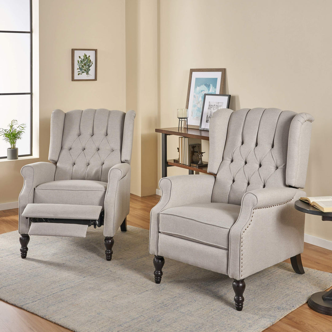 Christopher Knight Home Earlean Fabric Recliner (Set of 2) Light Dark