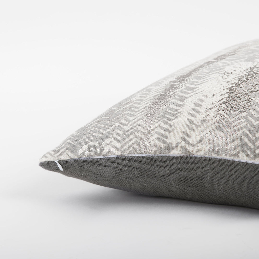 Rizzy Home|T13191|20"x20" Gray/Neutral/Metallic Vertical Stripe Decorative Polyester - Diamond Home USA