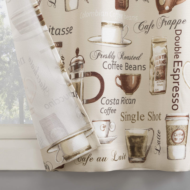 No. 918 Bristol Coffee Shop Semi-Sheer Rod Pocket Kitchen Curtain Valance and - Diamond Home USA