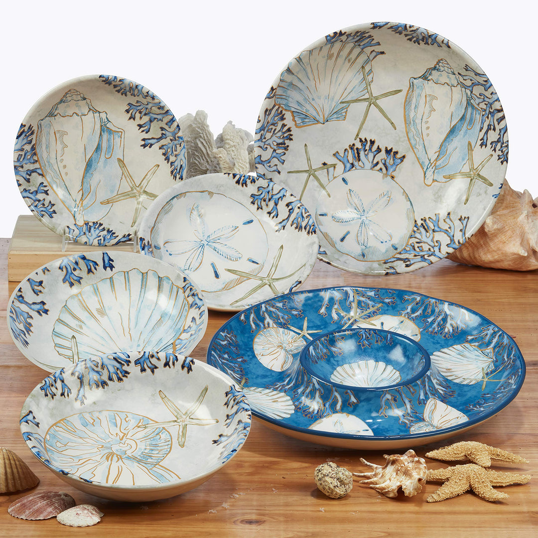 Certified International Playa Shells Square Platter Large Gold - Diamond Home USA