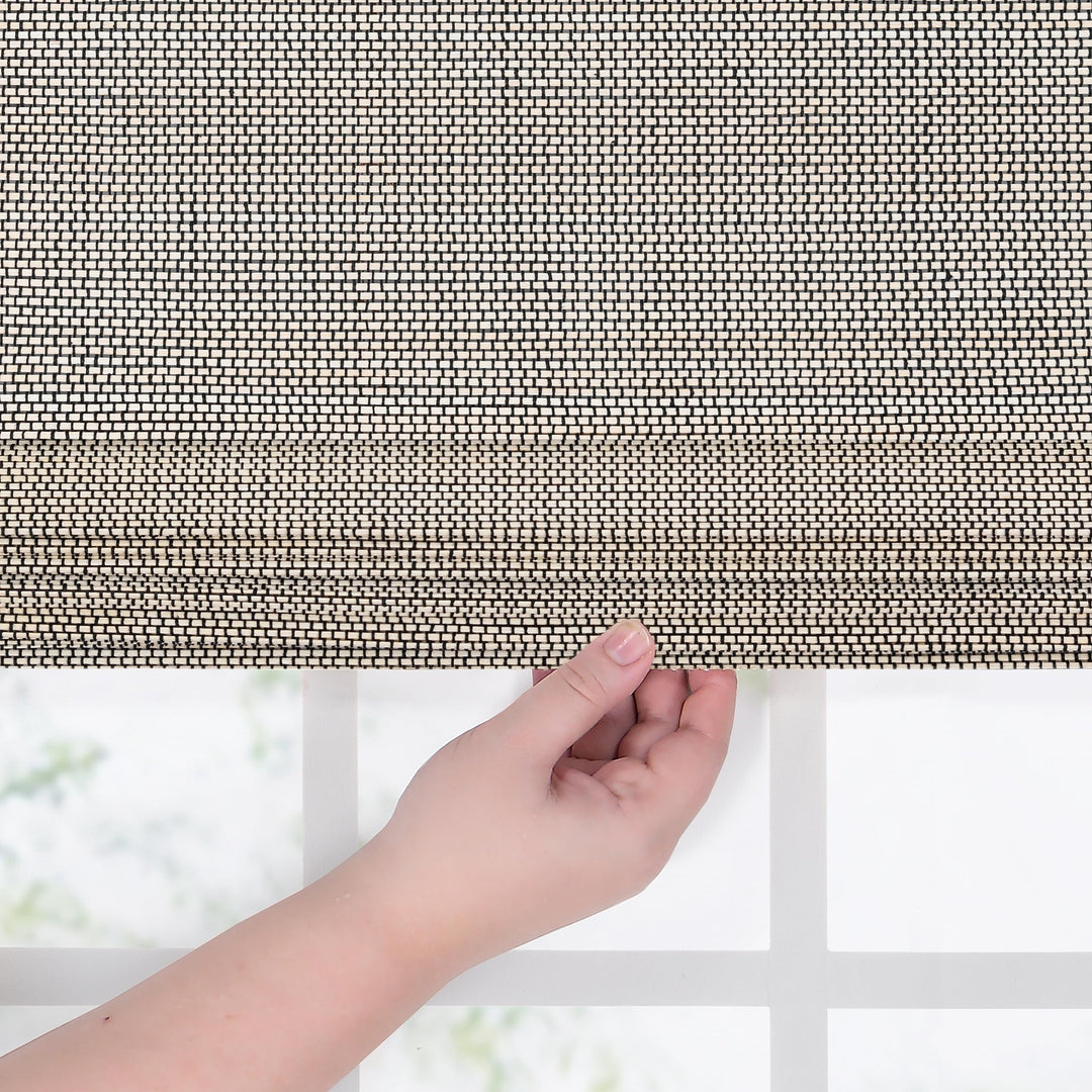 Eclipse Bamboo Roman Shades for Windows Semi-Privacy Light-Filtering