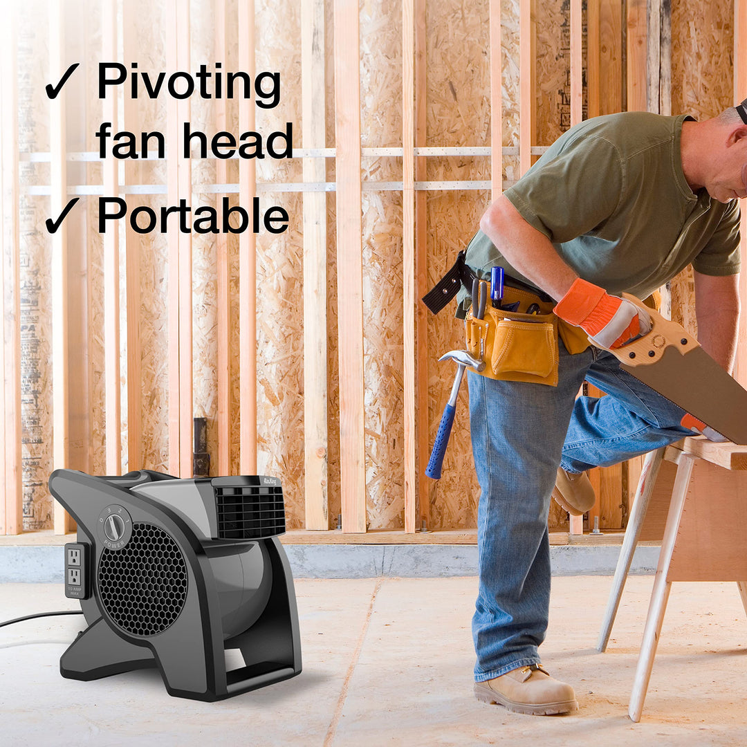 Air King 9555 3-Speed Commercial Grade Pivoting Blower 1/13-Horsepower Gray - Diamond Home USA