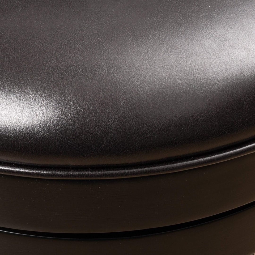 43-inch Bonded Leather Swivel Backed Bar Stool Brown Mission Craftsman Wood - Diamond Home USA