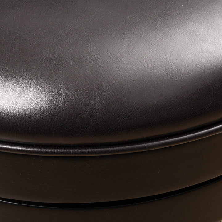 43-inch Bonded Leather Swivel Backed Bar Stool Brown Mission Craftsman Wood - Diamond Home USA