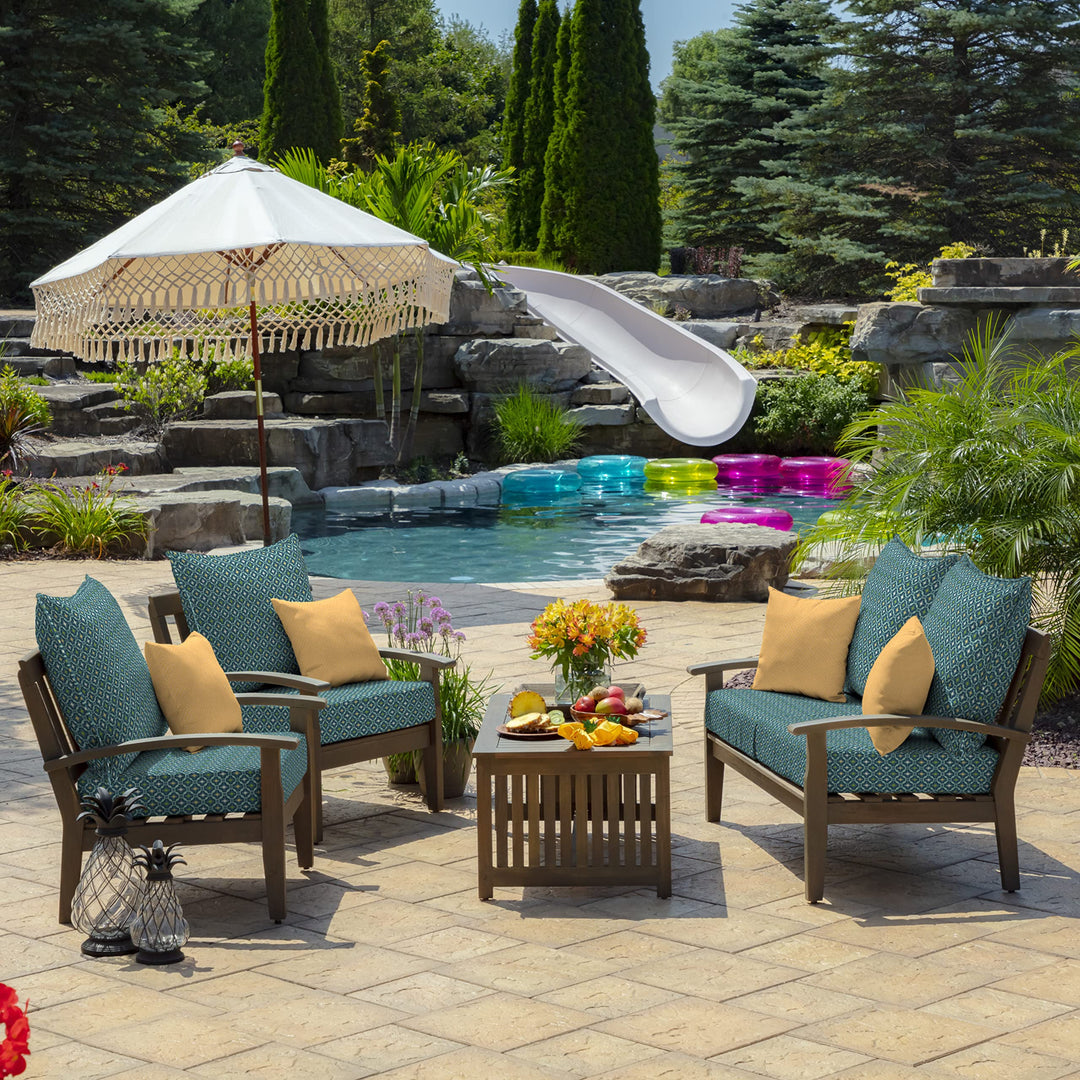 Arden Selections Outdoor Deep Seat Cushion Set 24 x 24 Water Repellant Fade - Diamond Home USA