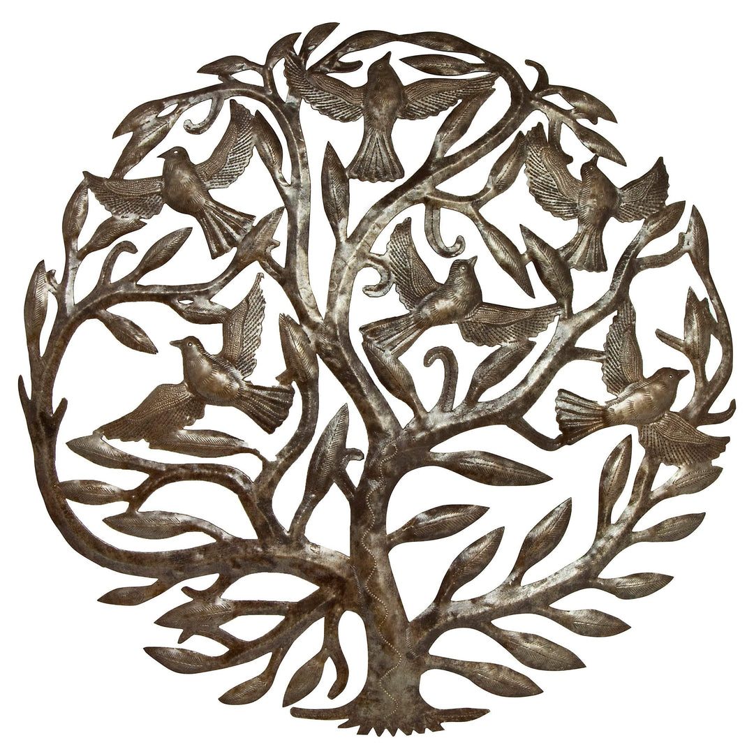 Metal Tree of Life Decor Hanging Spiritual Art Birds Branches Inspirational