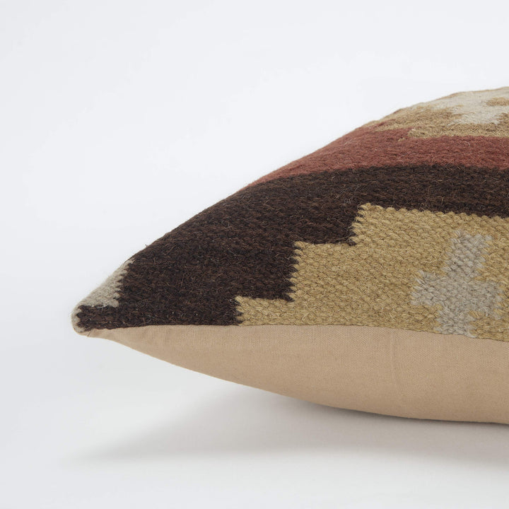 Rizzy Home T05986 Decorative Poly Filled Throw Pillow 18" x 18" Beige/Rust - Diamond Home USA