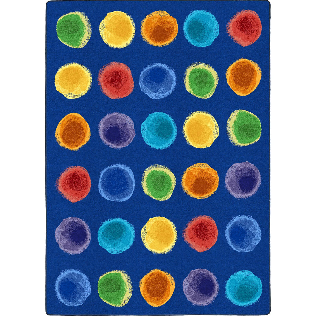 Joy Carpets Watercolor Spots 7'8" x 10'9" Area Rug in Color Rainbow 8x11