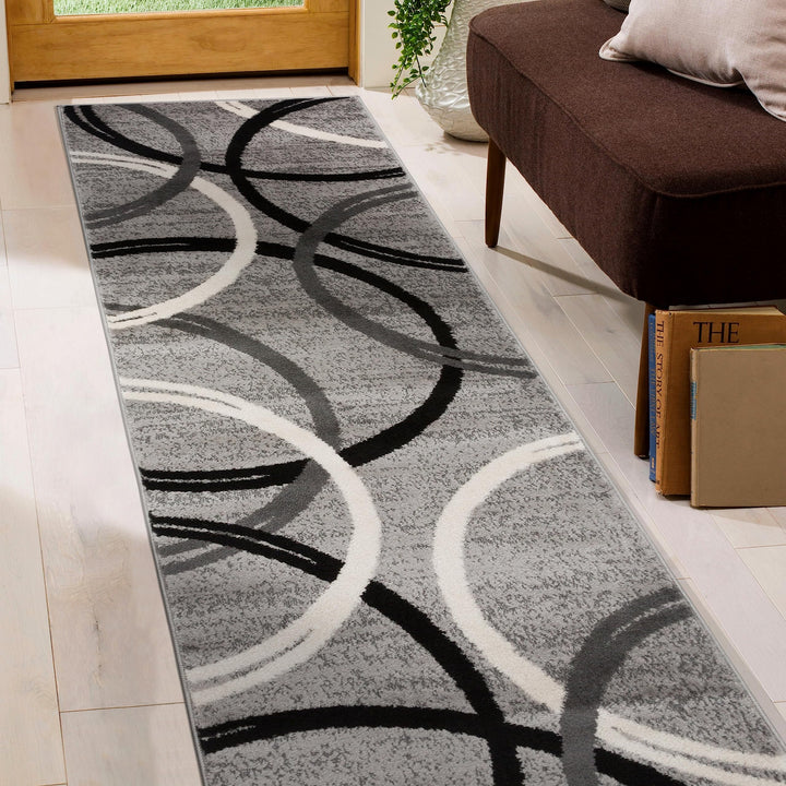 Rugshop Contemporary Abstract Circles Design Area Rug