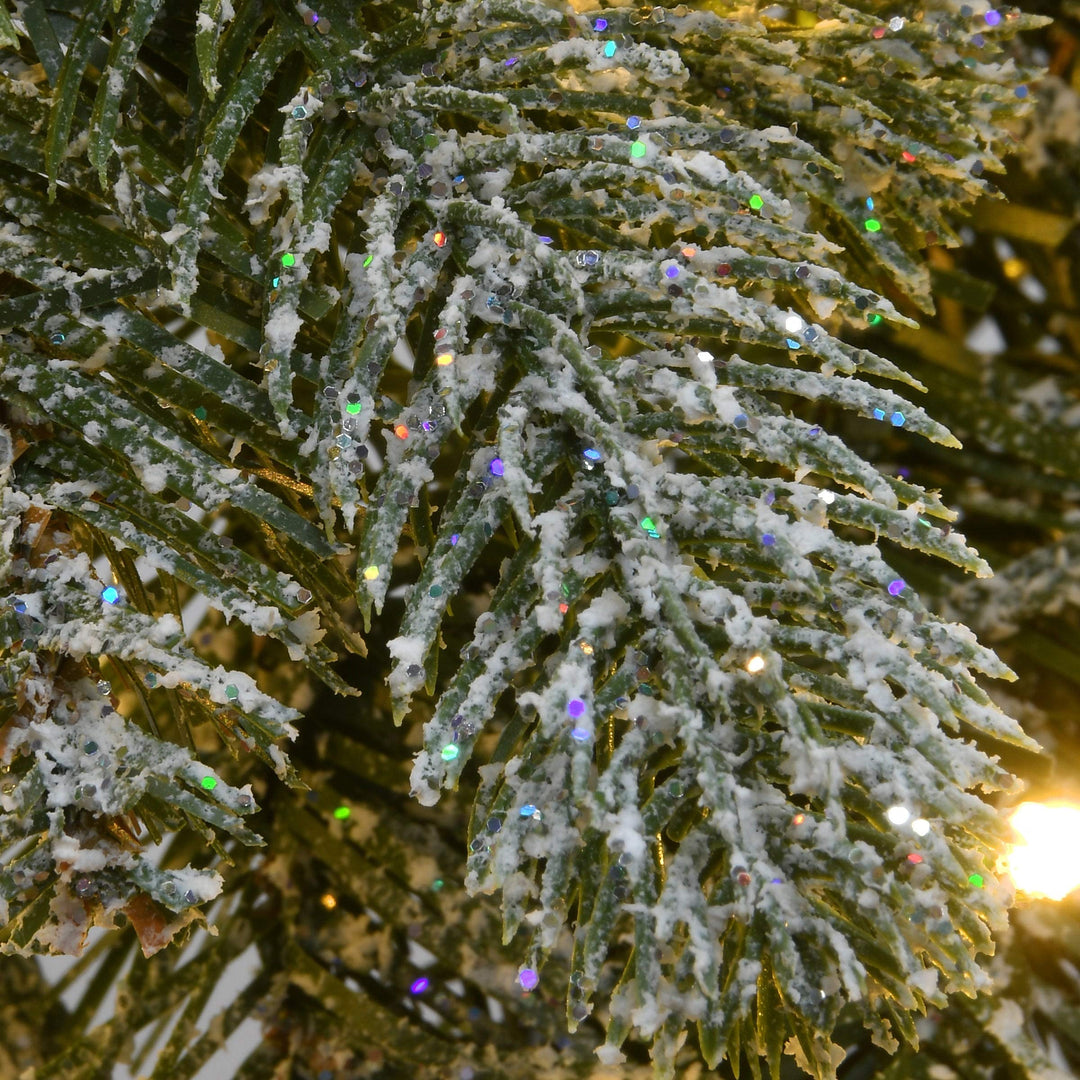 24" Snowy Spruce Wreath with Dual Color Led Cosmic Lights Green Led - Diamond Home USA