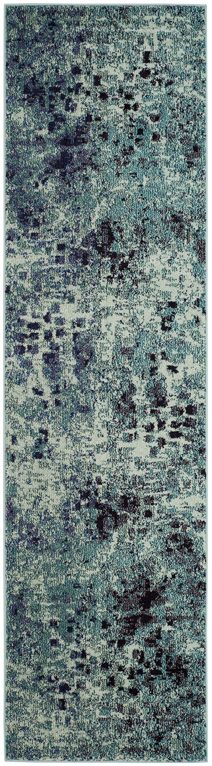 SAFAVIEH Monaco Collection Runner Rug - 2'2" x 10' Light Blue & Multi Boho - Diamond Home USA